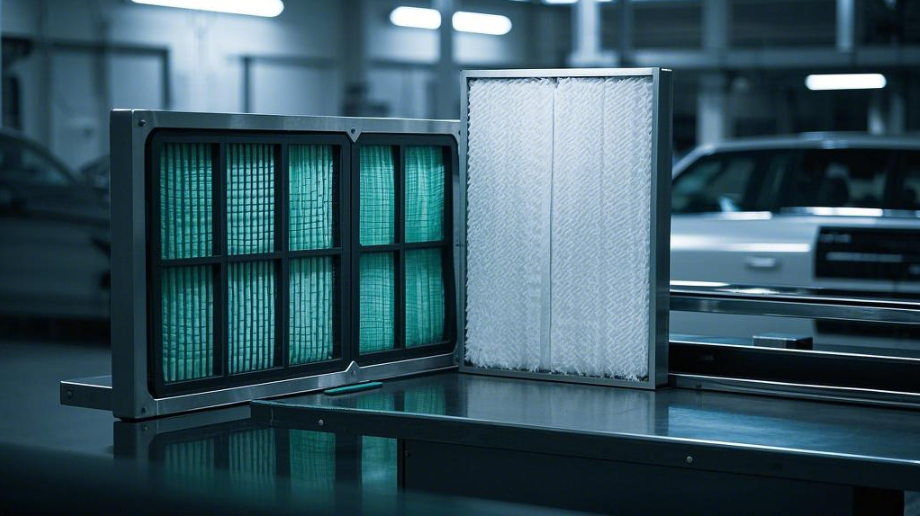 पेंट बूथ के लिए किस प्रकार का फ़िल्टर उपयोग करना है?